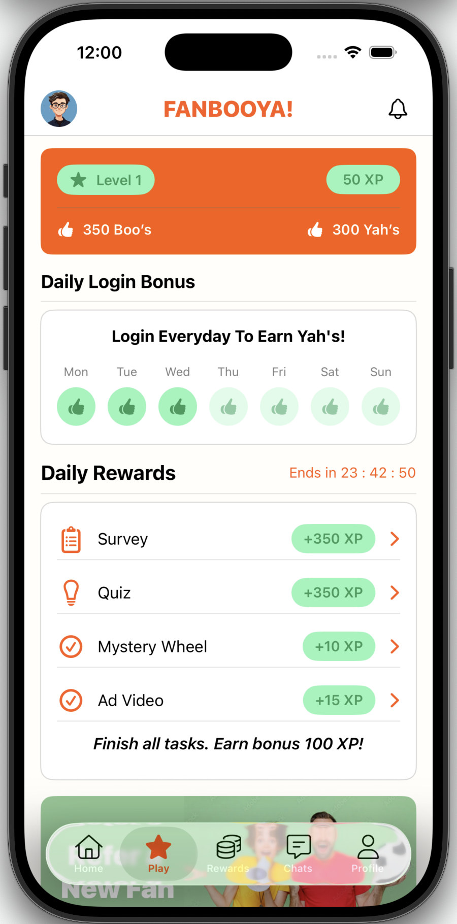 Fanbooya Daily Login Bonus and Rewards